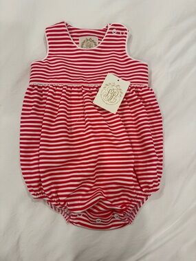 NWT TBBC Beaufort Bonnet Barlett Bubble Richmond Red Stripe 6 Month Baby